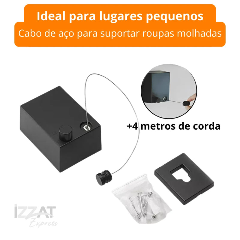 Varal Premium Invisível Retrátil de Aço inox - Tazzi