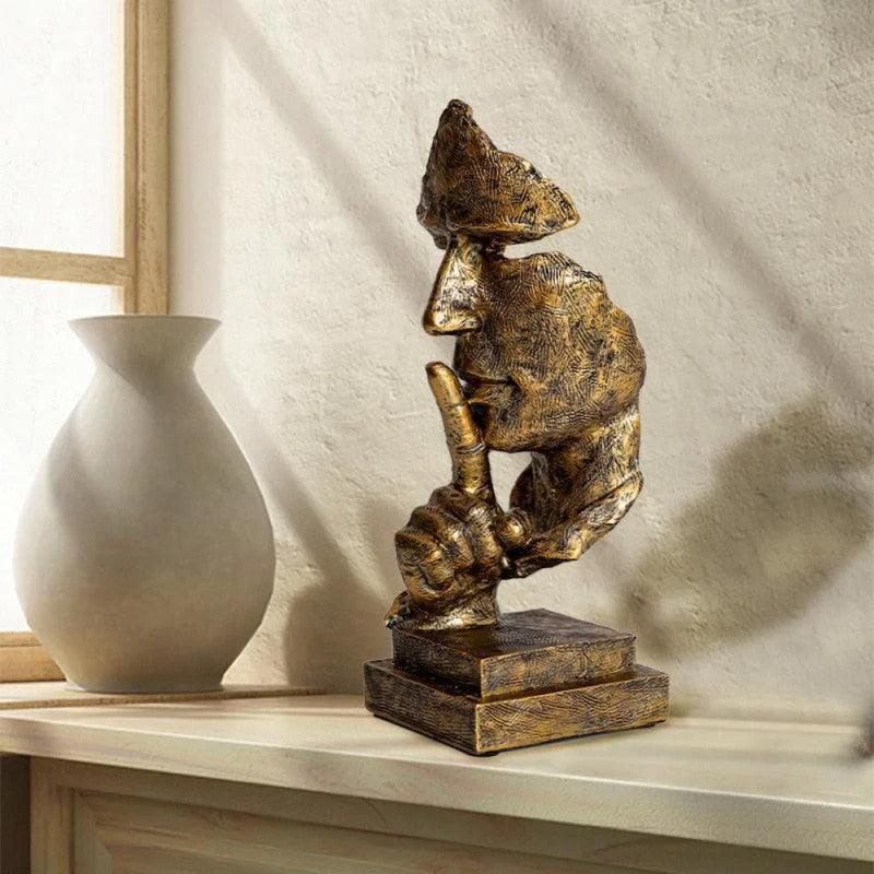 Escultura "Silêncio Vale Ouro" - Tazzi