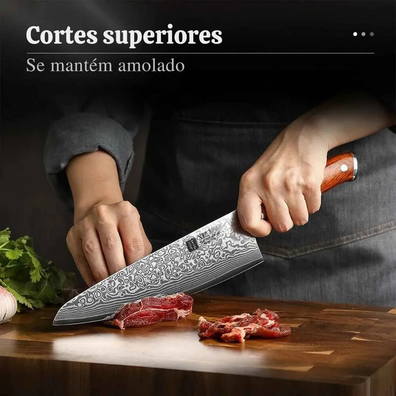 Faca de Churrasco Aço Damasco Tazzi™